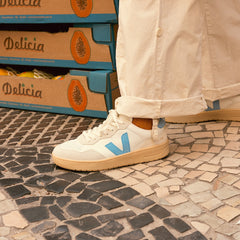 V-90 LEATHER WHITE AQUA NATURAL