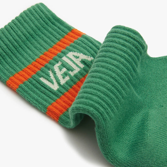 ICONIC SOCKS COTTON GREEN WHITE ORANGE