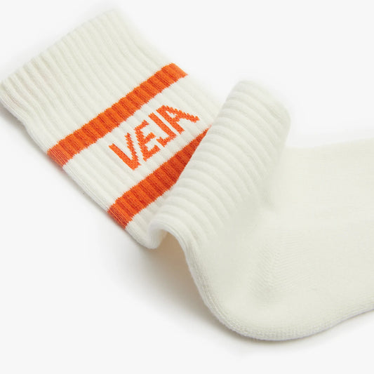 ICONIC SOCKS COTTON WHITE ORANGE