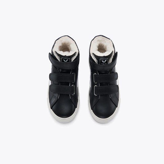 ESPLAR MID FURED LEATHER BLACK WHITE