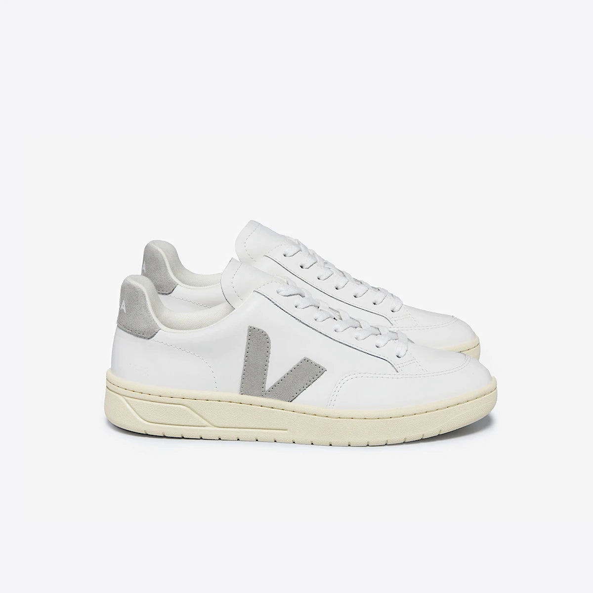 V-12 LEATHER WHITE LIGHT GREY